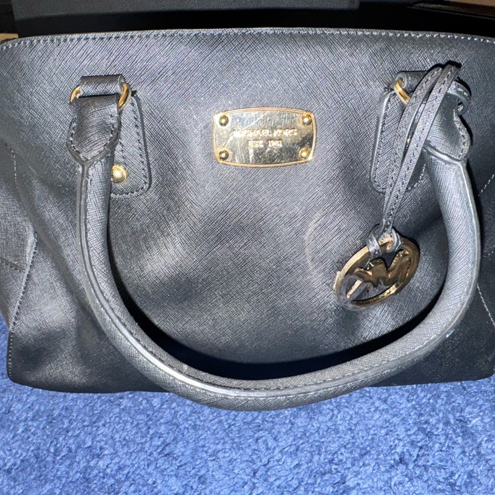 Michael Kors Black Satchel with Gold Accents